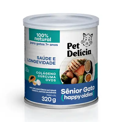 Ração Úmida Pet Delícia Gatos 7+ Senior Frango 320gr