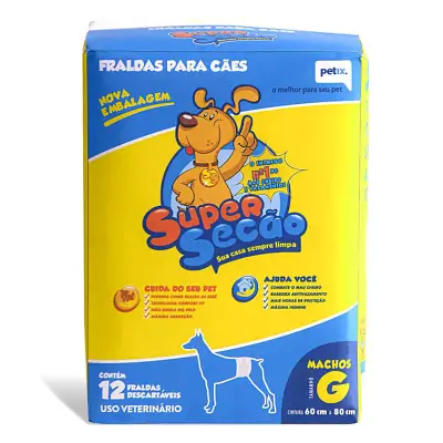 Fralda Descartável Petix Super Secão Machos Cães G