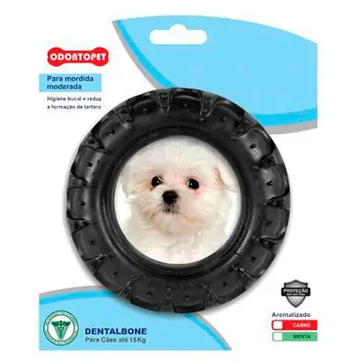 Brinquedo Mordedor Dental Pneu Cães Até 15kg Odontopet Preto
