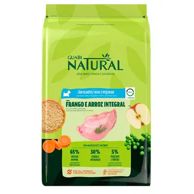 Ração Guabi Natural Cães Filhotes Raças Mini e Pequenas Frango e Arroz 2,5kg
