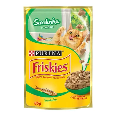 Ração Úmida Nestle Purina Gatos Friskies Sardinha ao Molho Sachê 85g