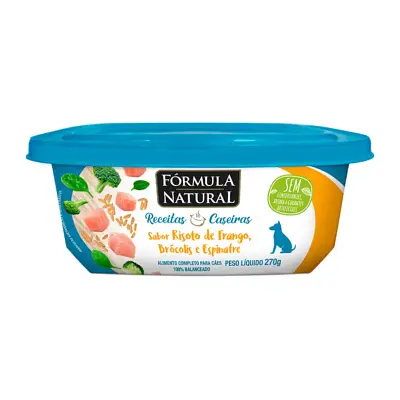 Ração Úmida para Cães Adultos Fórmula Natural Risoto de Frango Brócolis e Espinafre 270g