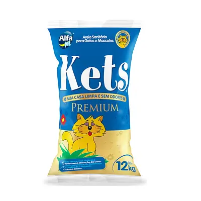 Areia Higiênica Kets Premium Gatos 12kg