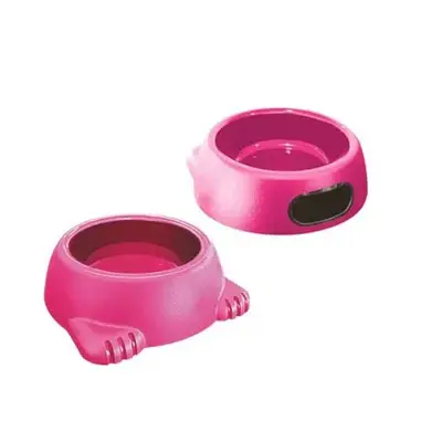 Comedouro Gatos Furacão Pet Plástico Glamour Rosa 500ml