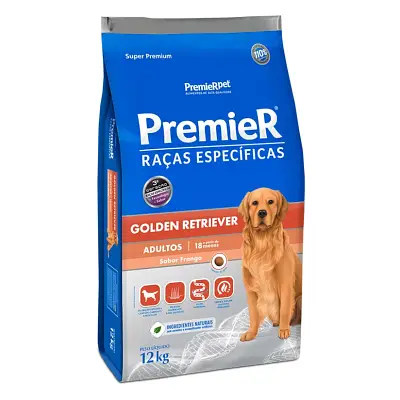 Ração Premier Raças Específicas Golden Retriever Cães Adultos Frango
