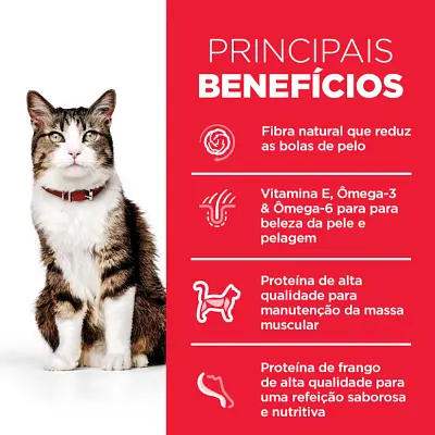 Ração Hill s Science Diet Controle Bolas de Pelo Gatos Adultos 3,17Kg