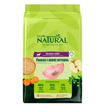 Ração Guabi Natural Cães Adultos Raças Médias e Grandes Frango e Arroz 2,5kg