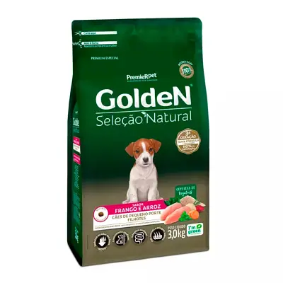 Ração Premier Golden Seleção Natural Mini Bits para Cães Filhotes Frango e Arroz 3kg