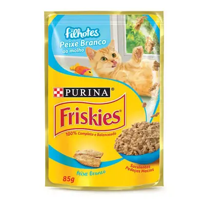 Ração Úmida Friskies Sachê Gatos Filhotes Peixe 85g