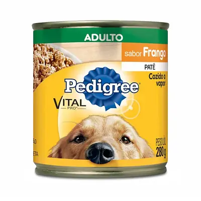 Ração Úmida Pedigree Cães Adultos Patê Frango Lata 280g