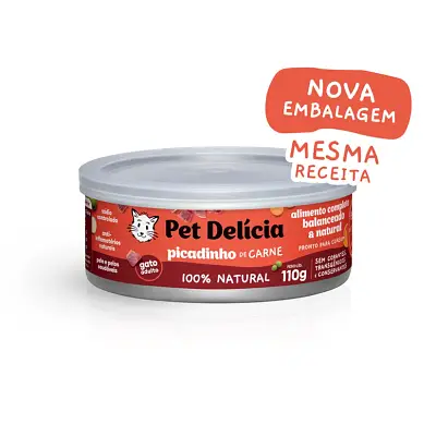 Ração Úmida Pet Delícia Gatos Picadinho de Carne 110g