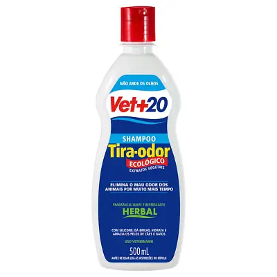 Shampoo Cães e Gatos Vet+20 Tira Odor Herbal 500ml