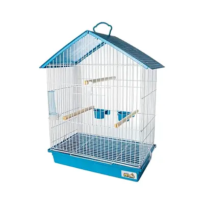 Gaiola Para Calopsita Teto Plástico Jel Plast Azul
