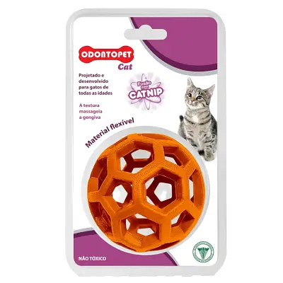 Brinquedo Gatos Bola Laranja Odontopet Cat