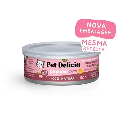 Ração Úmida Pet Delícia Gatos Papinha de Frango 110g