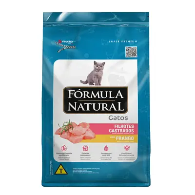 Ração Fórmula Natural Super Premium Gatos Castrados Filhotes Frango 7kg