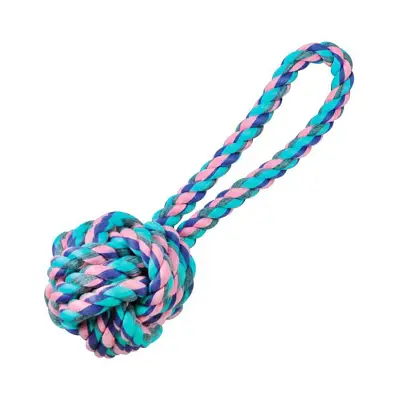 Brinquedo Cães Jambo Bola De Corda Com Alça Pastel Pequeno