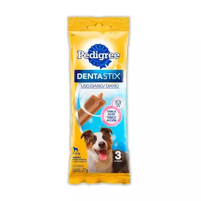 Petisco Pedigree Dentastix Cães Raças Médias Cuidado Oral 77g