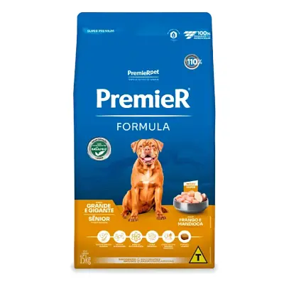 Ração Premier Fórmula Cães Senior Grandes e Gigantes Frango e Mandioca 15kg