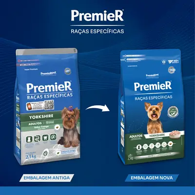 Ração Premier Raças Específicas Yorkshire Cães Adultos Frango 7,5kg