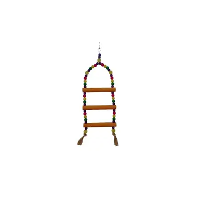 Brinquedo Para Pássaros Escada Miçanga e Madeira 3P Tudo Pet