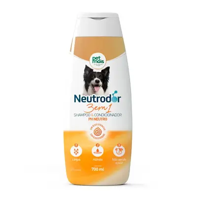 Shampoo Petmais 3 Em 1 Ph Neutro Neutrodor 700ml