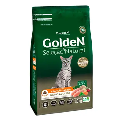 Ração Premier Golden Seleção Natural para Gatos Adultos Frango e Arroz 1kg