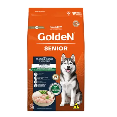 Ração Golden Formula Cães Adultos Senior Frango e Arroz 15kg