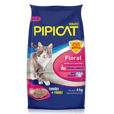 Areia Higiênica Pipicat Floral 4kg