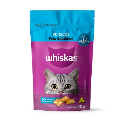 Petisco Whiskas Gatos Temptations Adultos Pelo Saudável 40g