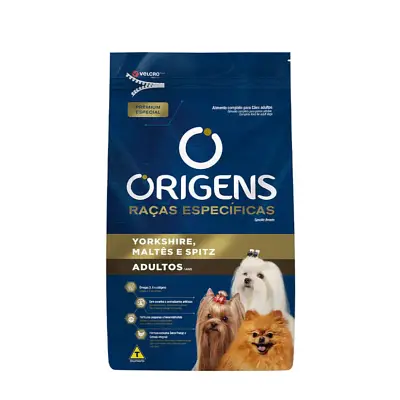 Ração Origens Cães Adultos York, Maltes e Sptiz 1kg