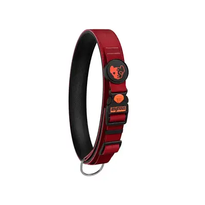 Coleira Cães Anymous Rustic Vermelho P