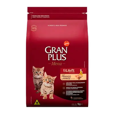 Ração Gran Plus Gatos Filhotes Frango e Arroz 1kg