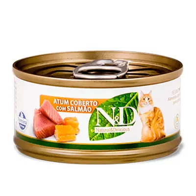 Ração Umida N&D Gatos Atum Com Salmão 70g