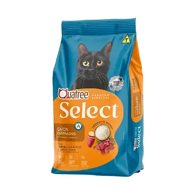 Ração Quatree Select Gatos Castrados Carne 20Kg