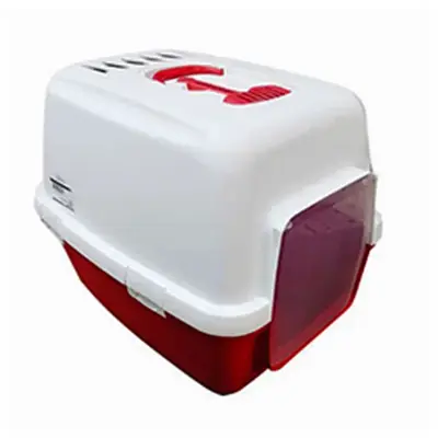 Banheiro Vermelho Chalesco Cat Toilette Fechado para Gatos
