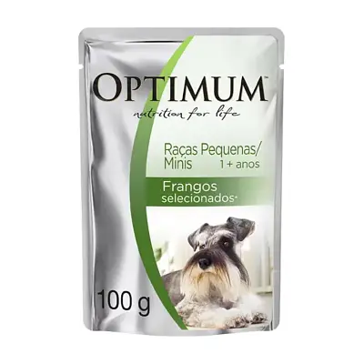 Ração Úmida Optimum Cães Adultos Raças Pequenas e Mini Frango Sachê 100gr