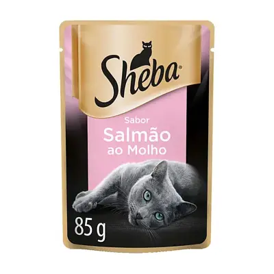 Ração Úmida Sheba Sachê Gatos Adultos Salmão ao Molho 85g