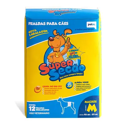 Fralda Descartável Petix Super Secão Machos Cães M