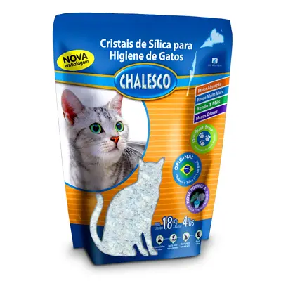 Areia Higiênica Para Gatos Sílica Cristais em Gel Chalesco 1,8kg