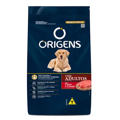 Ração Origens Cães Adultos Carne e Cereais 20kg