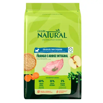 Ração Guabi Natural Cães Adultos Mini e Pequeno Frango e Arroz Integral 1kg