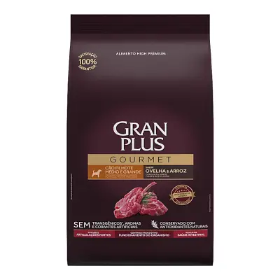 Ração Gran Plus Gourmet Cães Filhotes Porte Médio e Grande Ovelha e Arroz 3kg