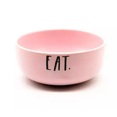 Kit Cerâmica Pet Injet Drink e Eat Rosa 390ml