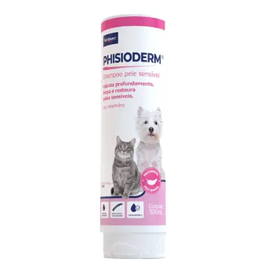 Shampoo Phisioderm Pele Sensível Cães E Gatos Virbac 500ml