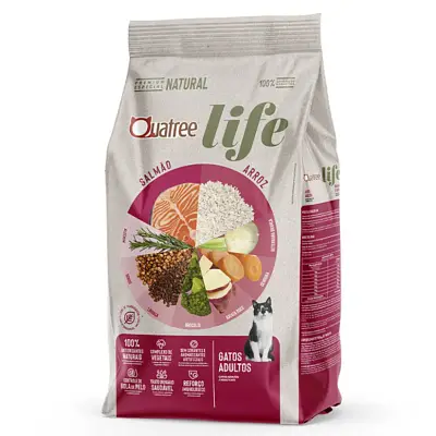 Ração Quatree Life Gatos Adultos Salmão e Arroz 10,1kg