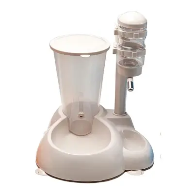 Bebedouro Automático Com Comedouro Branco Para Cães e Gatos