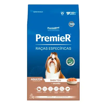 Ração Premier Raças Específicas Shih Tzu Cães Adultos Salmão 7,kg