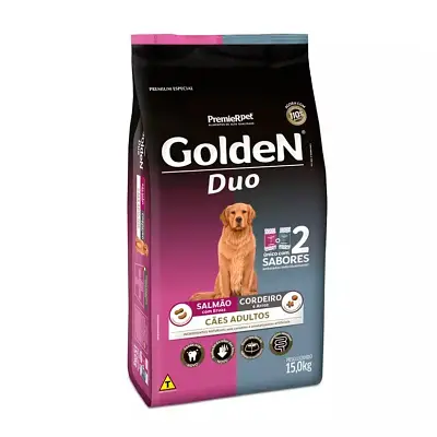 Ração Premier Golden Duo Adultos Salmão e Cordeiro 15kg