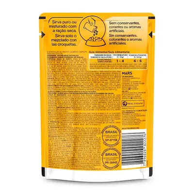 Ração Úmida Pedigree Cães Adultos Raças Pequenas Cordeiro ao Molho Sachê 100g